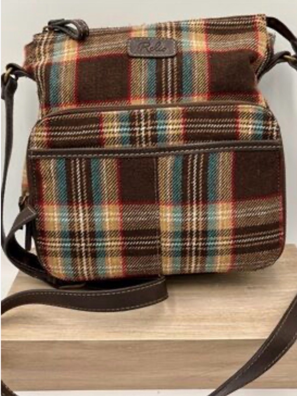 Relic Vintage Plaid Messenger Bag